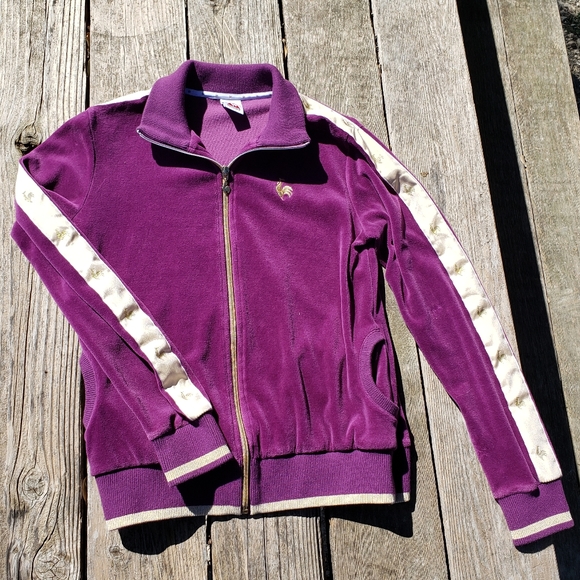 le coq sportif tracksuit mens purple
